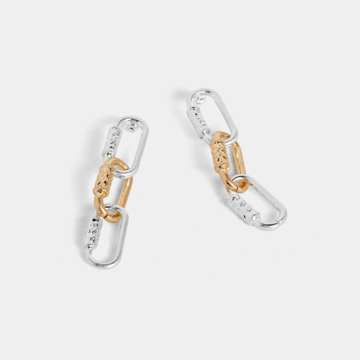 Linked Locks Mixed Metal Dangle Earrings