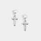 Silver Clear Stone Cross Dangle