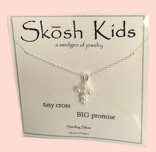 Skosh Kids + Cross with Pearls Necklace