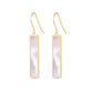 Gold MOP Bar Drop Earrings