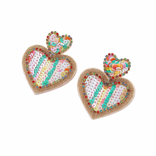 Colorful Double Heart Earrings