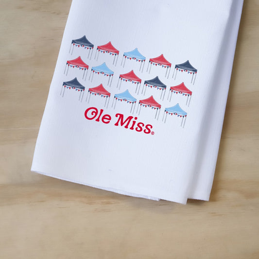 Ole Miss Tailgate Tents Tea Towel