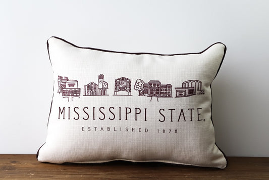 Mississippi State Icons Pillow