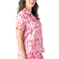 Boots and Bubbles Satin Pajama Top