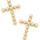 Beaded Cross Stud Earrings