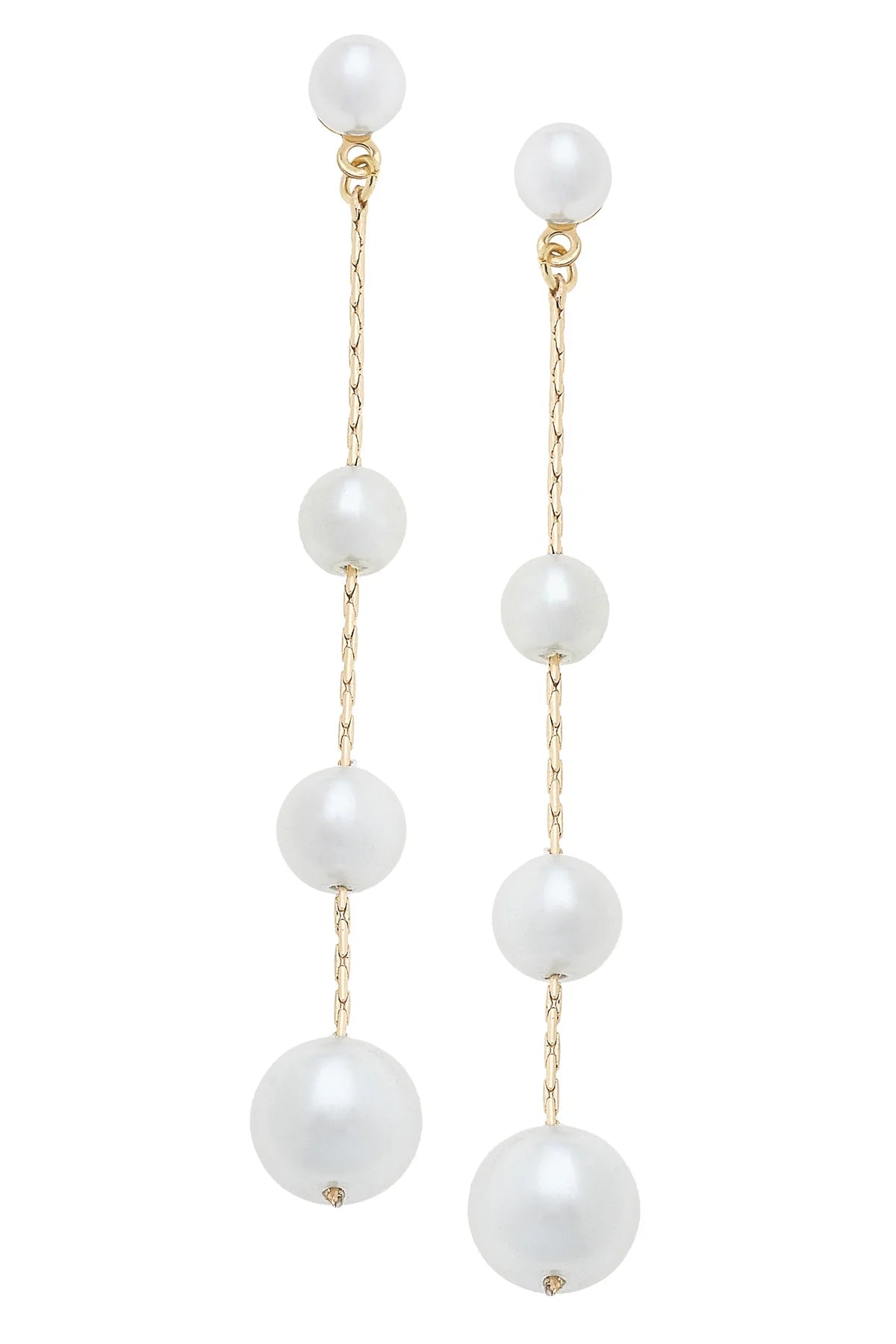 Audrey Pearl Drop Down Earrings