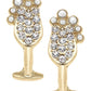 Glass of Bubbly Pave Stud Earrings