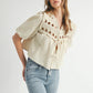 Western Boho Crochet Tie-Front Top