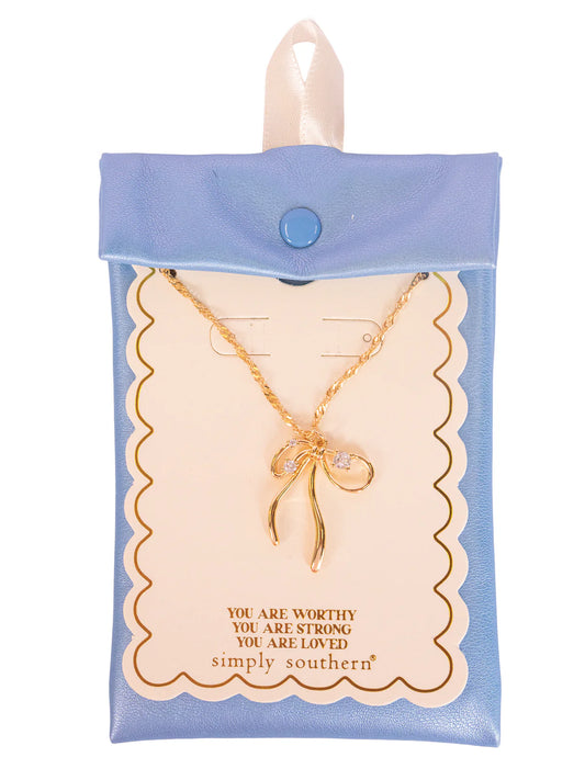 Gold Bow Necklace