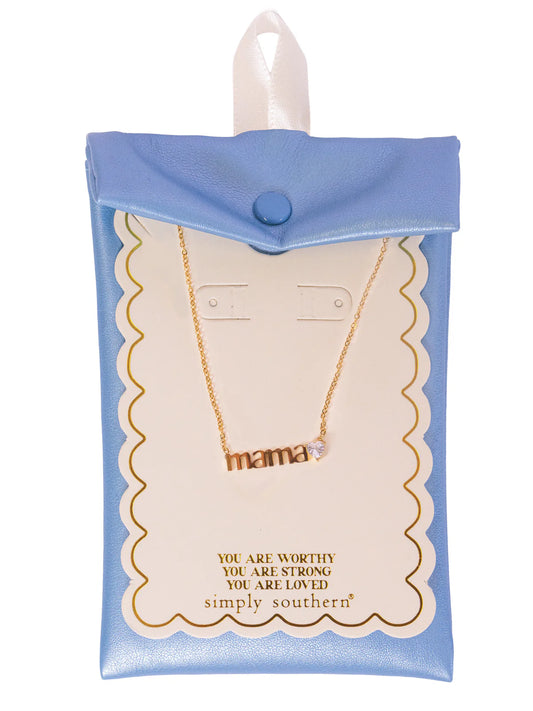 Gold Mama Heart Necklace