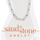 Silver Paperclip Sand & Stone Anklet