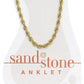 Gold Rope Chain Sand & Stone Anklet