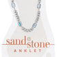 Silver Petite Ball and Blue Facet Sand & Stone Anklet