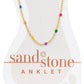 Gold Petite Rainbow Beaded Chain Sand & Stone Anklet