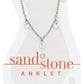 Silver Ball & CZ Dangle Sand & Stone Anklet