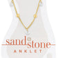 Gold Ball & CZ Dangle Sand & Stone Anklet