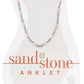 Silver Petite Pink Beaded Chain Sand & Stone Anklet