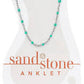 Silver Petite Blue Beaded Chain Sand & Stone Anklet