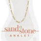Gold Petite White Beaded Chain Sand & Stone Anklet
