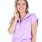 3 Quarter Zip Quilted Lavender Top