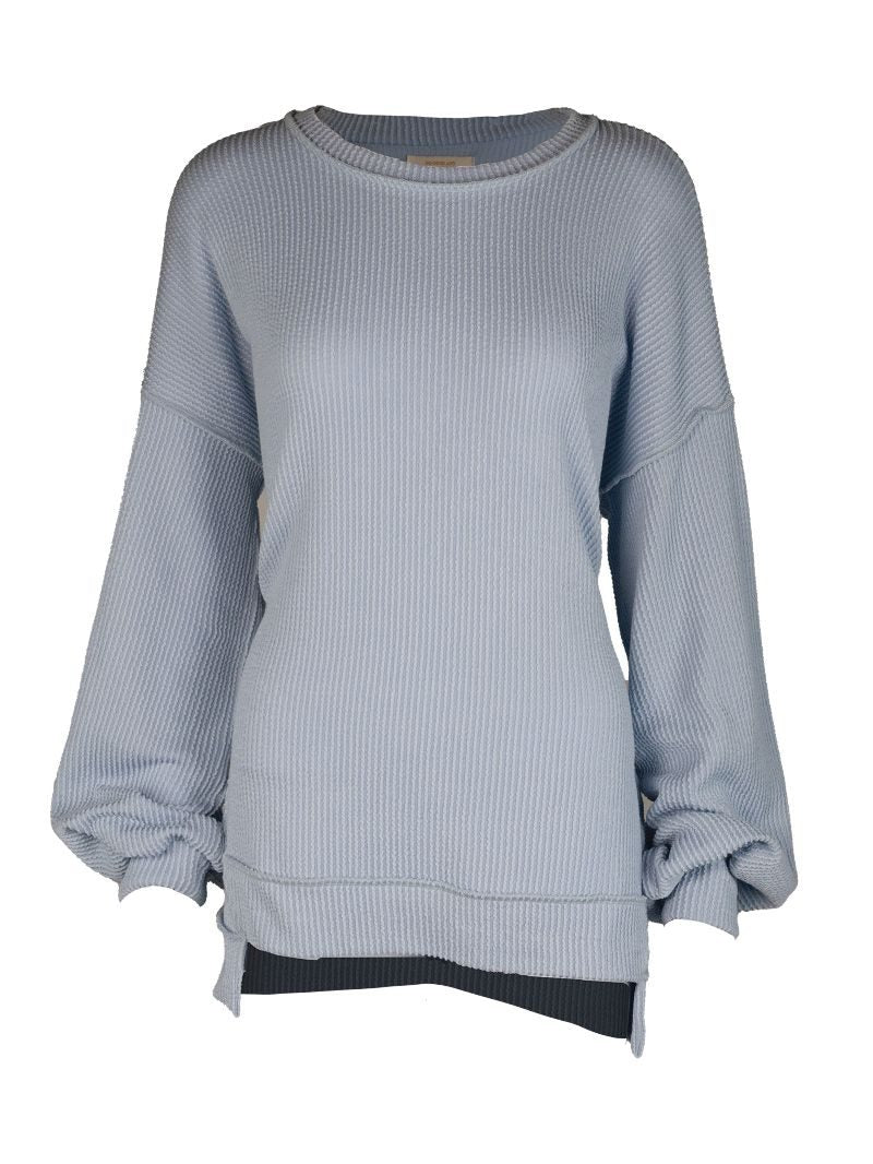 HighLow Knit Ice Blue Top