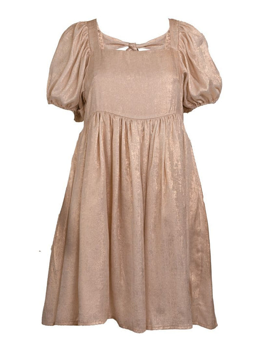 Gold Shimmer Bow Dress