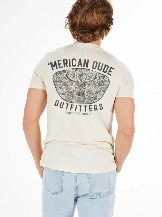 Cream Linen Deer Dude Tee