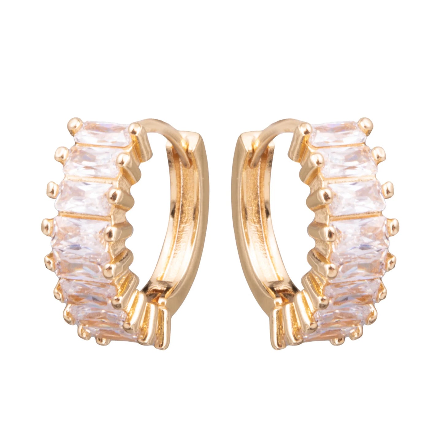 Half Circle Baguette Earrings
