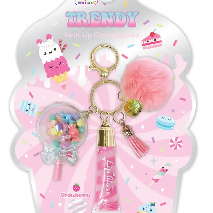 Sweet Trendy Swirl Lip Gloss w/ Key Chain