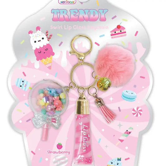 Sweet Trendy Swirl Lip Gloss w/ Key Chain