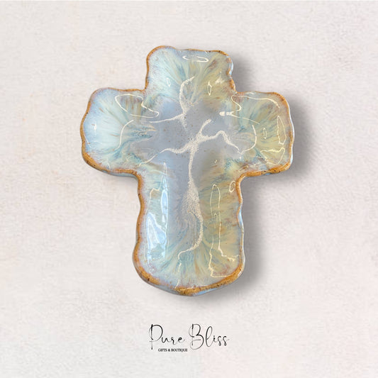 Blue Botanical Spring Cross Dish