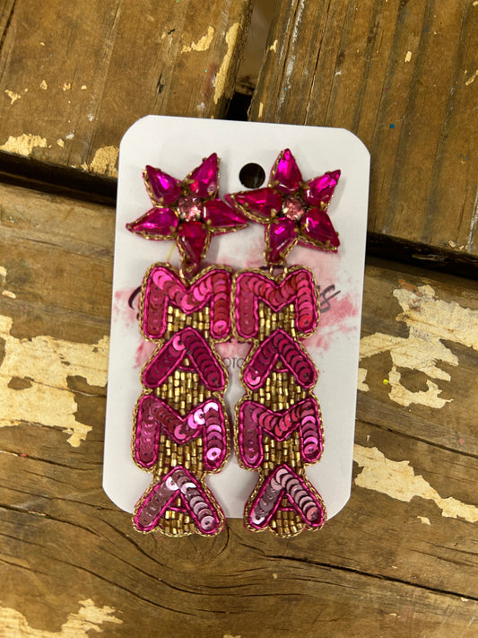 Pink & Gold Mama Earrings
