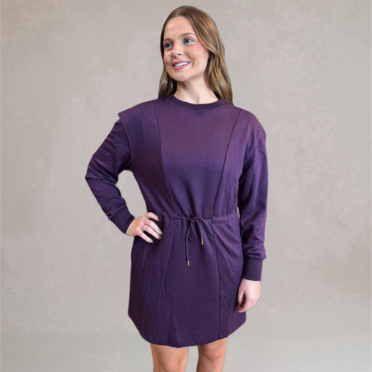 Plum Butterfly Soft Knit Mini Dress