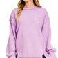 Lavender Acid Washed Double Ribbed Pullover
