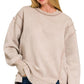 Ash Mocha Acid Wash Fleece Sweatshirt