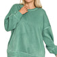 Dark Green Plus Pigment Dye Fleece Pullover
