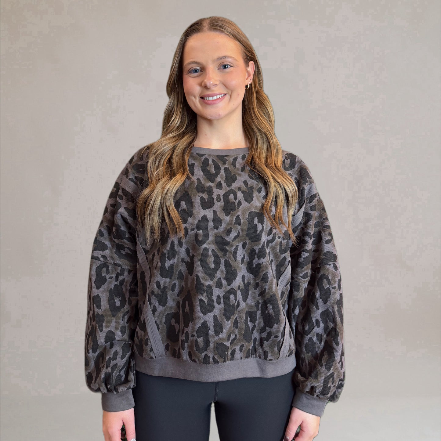 Charcoal Cheetah Sweater