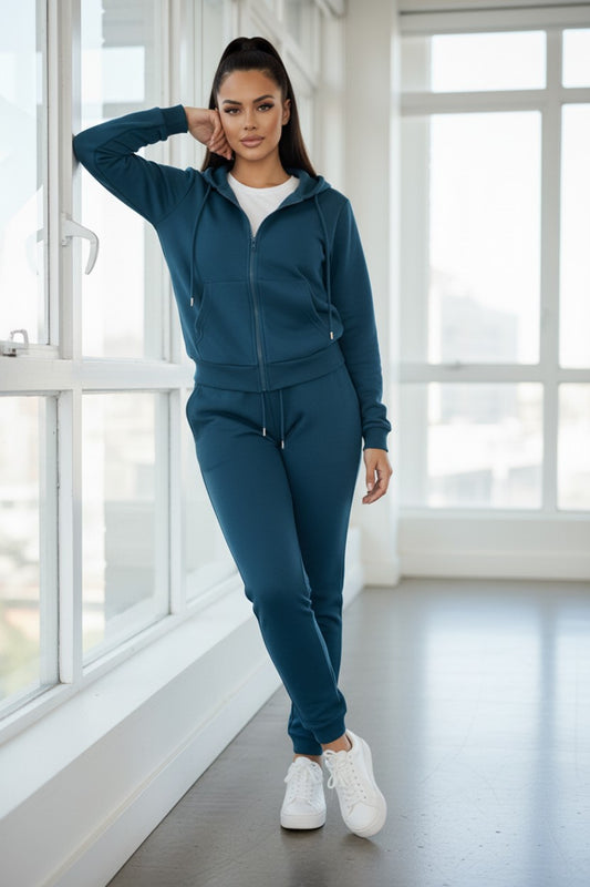 Teal Solid 2pc Jogger Set