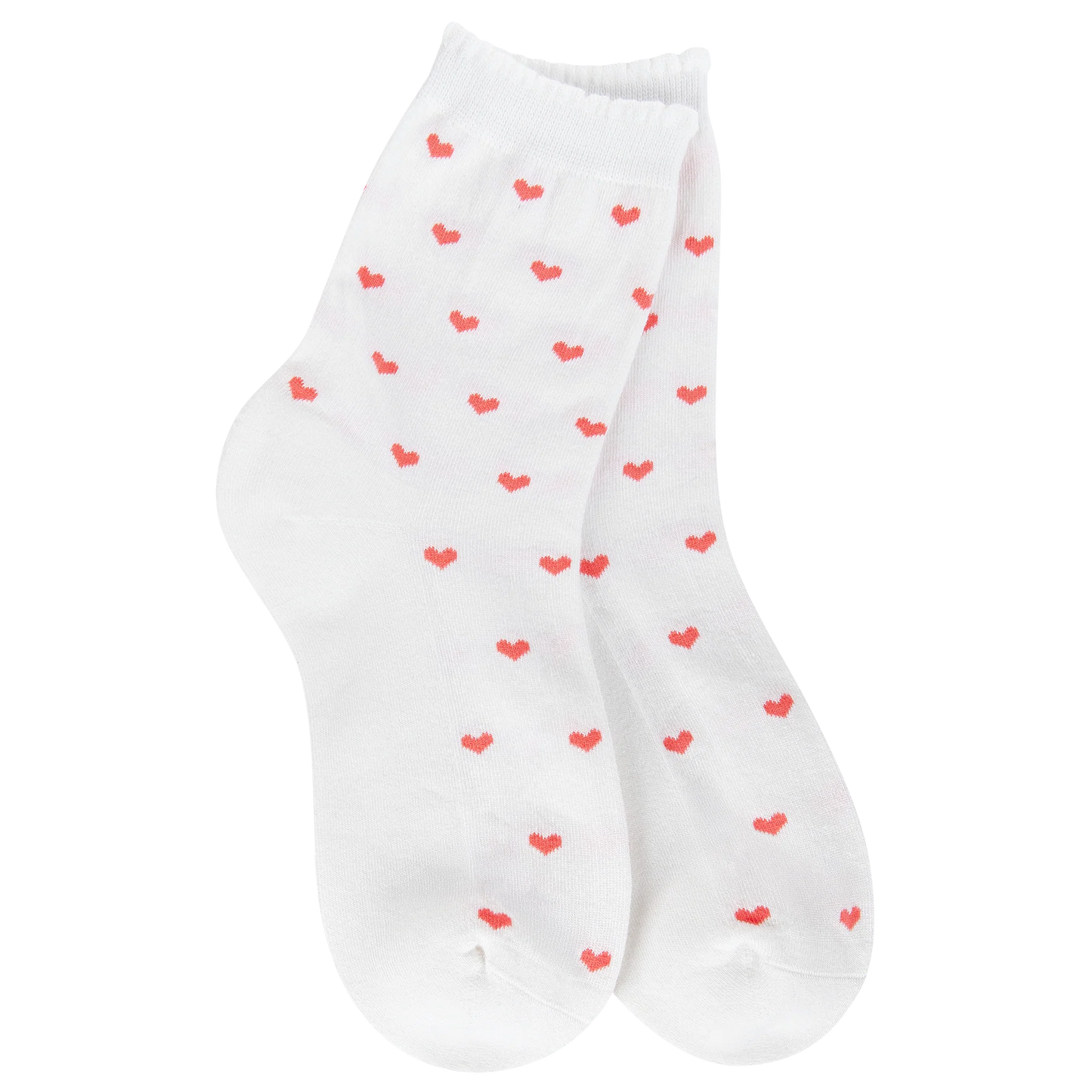 White & Pink Heart Socks