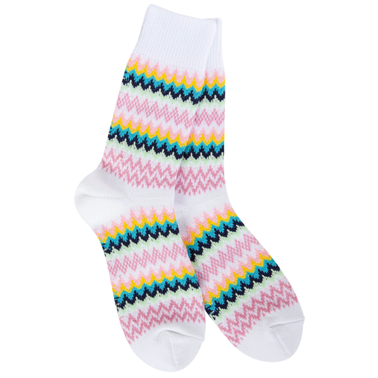 White Multi Socks