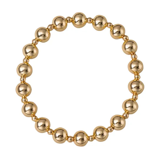 Gold Plated Ball Beaded Stretch Bracelet