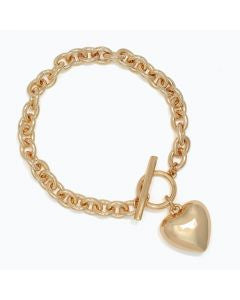 Gold Heart Charm Bracelet