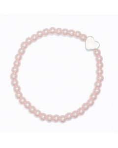 Heart + Pink Pearls Bracelet
