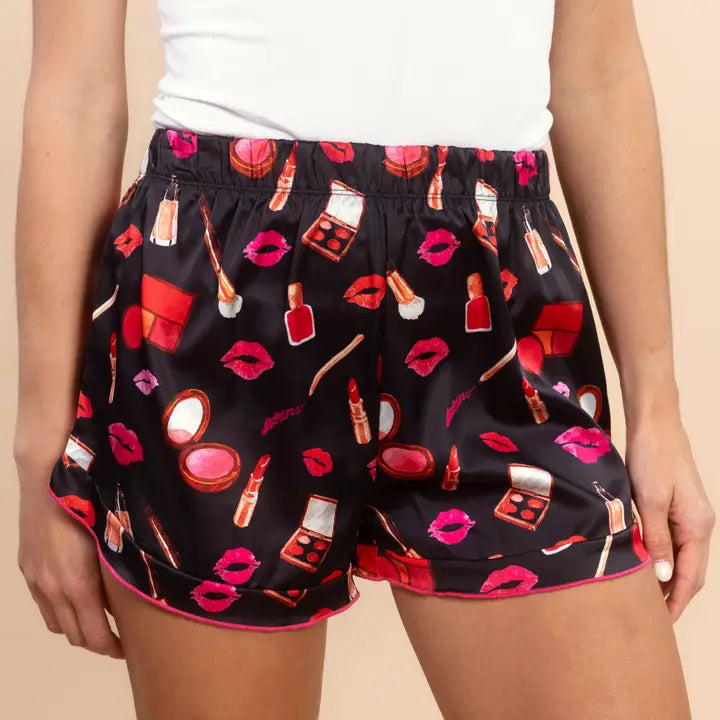 Girly Makeup Satin Shorts