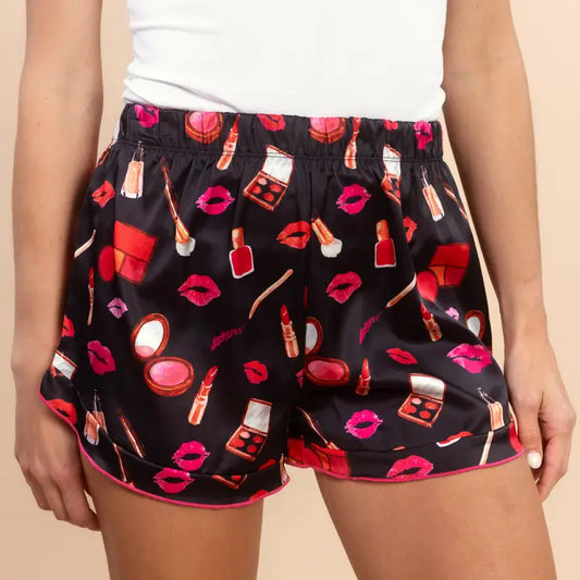 Girly Makeup Satin Shorts