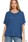 Oversized Slub Hacci Top - Light Navy