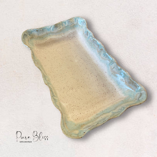 Hydrangea Waved Rectangle Baker