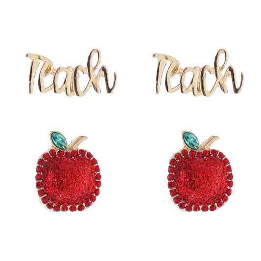 Set of 2 stud Teacher Earrings