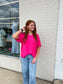 Airflow V-Neck Top - Hot Pink