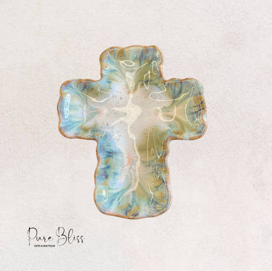 White Seaside Spring Cross Dish